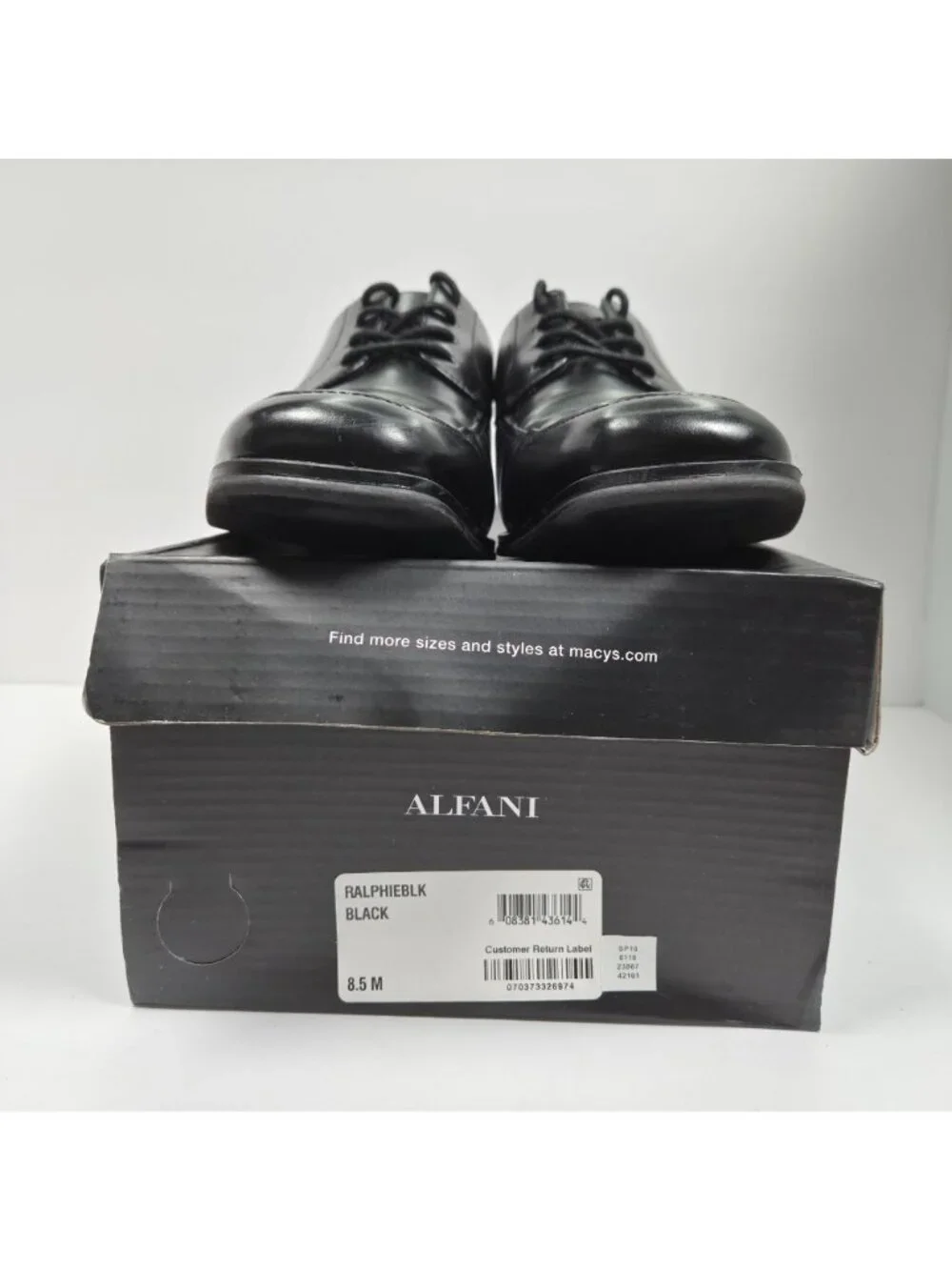Alfani Ralphie Men's Black Leather Dress Shoes Size 8.5M